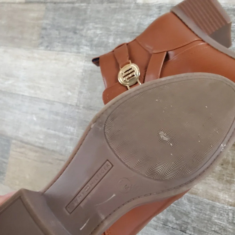 Tommy Hilfiger Womens Tan Brown‎ Diyana Boots Sz 6.5 Zip Up Ankle Booties